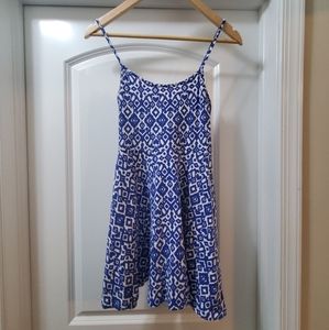 Blue tribal print skater dress